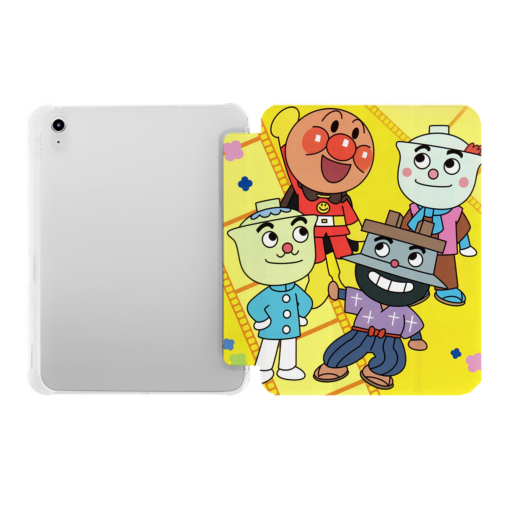 （画像用） アンパンマン Anpanman IPad ケース ペン収納付き 三つ折りスタンド PUレザー×シリコン 対応機種9.5/10.5/10.9インチ